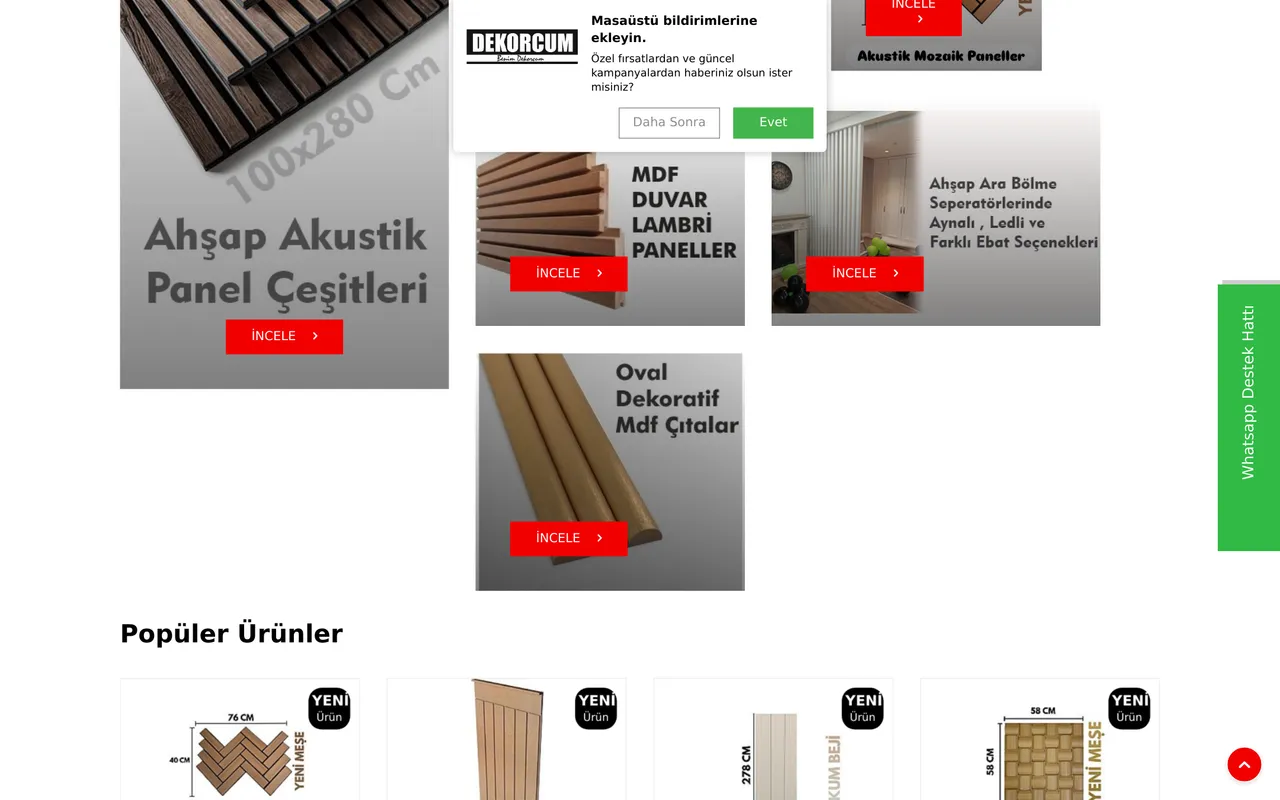 Dekorcum web sitesi önizlemesi — Dekorasyon E-ticaret